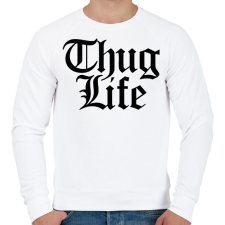 PRINTFASHION Thug Life - Férfi pulóver - Fehér férfi pulóver, kardigán