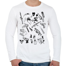 PRINTFASHION Thug Life Props - Férfi hosszú ujjú póló - Fehér férfi póló