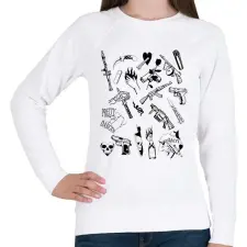PRINTFASHION Thug Life Props - Női pulóver - Fehér női pulóver, kardigán