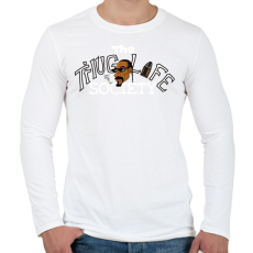 PRINTFASHION Thug Life Society - Férfi hosszú ujjú póló - Fehér