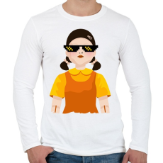 PRINTFASHION Thug Life Squid Game Doll - Férfi hosszú ujjú póló - Fehér