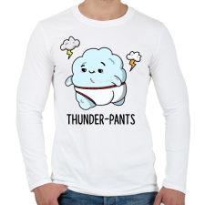 PRINTFASHION Thunder-pants - Férfi hosszú ujjú póló - Fehér férfi póló