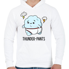 PRINTFASHION Thunder-pants - Férfi kapucnis pulóver - Fehér férfi pulóver, kardigán