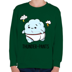 PRINTFASHION Thunder-pants - Gyerek pulóver - Sötétzöld