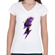 PRINTFASHION Thunderwolf - Női V-nyakú póló - Fehér női póló