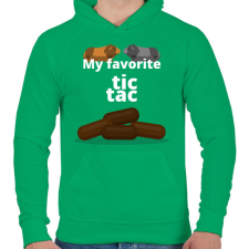 PRINTFASHION Tic Tac - Férfi kapucnis pulóver - Zöld férfi pulóver, kardigán