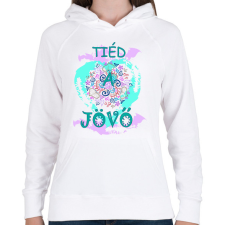 PRINTFASHION Tiéd a jövő! - Női kapucnis pulóver - Fehér női pulóver, kardigán