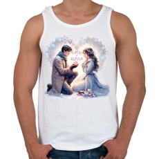 PRINTFASHION Tiéd a szívem! - Férfi atléta - Fehér