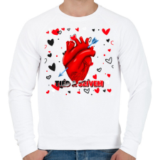 PRINTFASHION TIÉD A SZÍVEM - Férfi pulóver - Fehér férfi pulóver, kardigán
