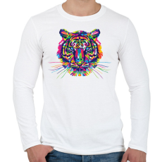PRINTFASHION Tiger - Férfi hosszú ujjú póló - Fehér