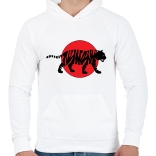 PRINTFASHION Tiger - Férfi kapucnis pulóver - Fehér férfi pulóver, kardigán
