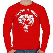 PRINTFASHION Tiger - Férfi pulóver - Piros férfi pulóver, kardigán