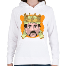 PRINTFASHION Tiger King - Női kapucnis pulóver - Fehér női pulóver, kardigán