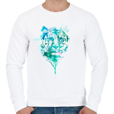 PRINTFASHION Tiger tree - Férfi pulóver - Fehér férfi pulóver, kardigán