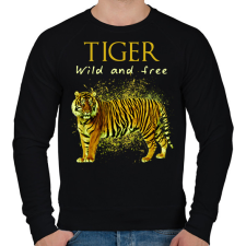 PRINTFASHION tiger wild and free - Férfi pulóver - Fekete férfi pulóver, kardigán