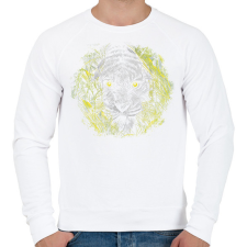 PRINTFASHION Tigris a fűben - Férfi pulóver - Fehér férfi pulóver, kardigán