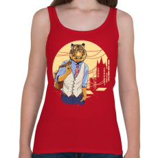 PRINTFASHION Tigris a váosban - Női atléta - Cseresznyepiros