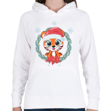 PRINTFASHION Tigris baba karácsonya - Női kapucnis pulóver - Fehér