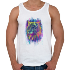 PRINTFASHION Tigris - Férfi atléta - Fehér atléta, trikó
