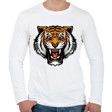 PRINTFASHION Tigris - Férfi hosszú ujjú póló - Fehér férfi póló