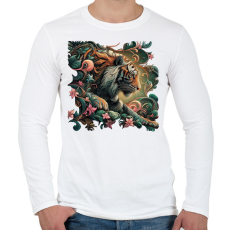 PRINTFASHION Tigris - Férfi hosszú ujjú póló - Fehér