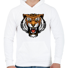 PRINTFASHION Tigris  - Férfi kapucnis pulóver - Fehér