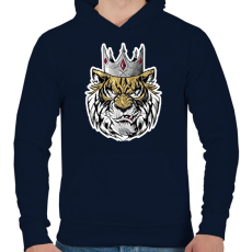 PRINTFASHION Tigris - Férfi kapucnis pulóver - Sötétkék