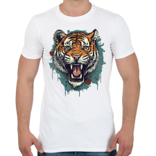 PRINTFASHION Tigris  - Férfi póló - Fehér férfi póló