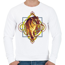 PRINTFASHION Tigris - Férfi pulóver - Fehér