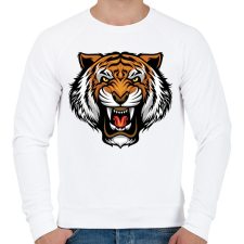 PRINTFASHION Tigris - Férfi pulóver - Fehér férfi pulóver, kardigán