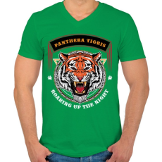 PRINTFASHION Tigris - Férfi V-nyakú póló - Zöld