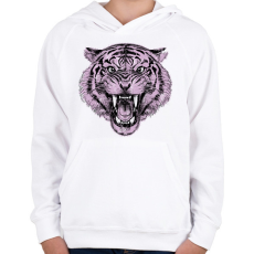 PRINTFASHION Tigris - Gyerek kapucnis pulóver - Fehér