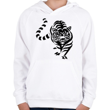 PRINTFASHION Tigris - Gyerek kapucnis pulóver - Fehér gyerek pulóver, kardigán