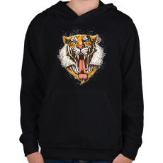 PRINTFASHION Tigris - Gyerek kapucnis pulóver - Fekete
