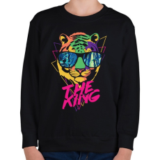 PRINTFASHION Tigris király - Gyerek pulóver - Fekete