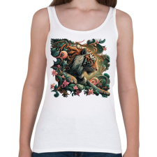 PRINTFASHION Tigris - Női atléta - Fehér női trikó