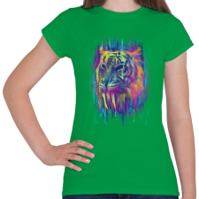 PRINTFASHION Tigris - Női póló - Zöld női póló