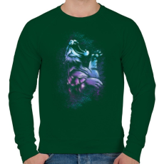 PRINTFASHION Tigriscsapás - Férfi pulóver - Sötétzöld