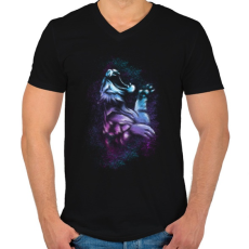 PRINTFASHION Tigriscsapás - Férfi V-nyakú póló - Fekete