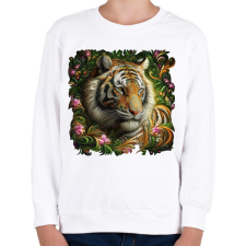 PRINTFASHION Tigrisfej - Gyerek pulóver - Fehér gyerek pulóver, kardigán