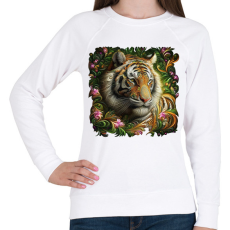 PRINTFASHION Tigrisfej - Női pulóver - Fehér