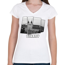PRINTFASHION Tihany (GTA stílus) - Női V-nyakú póló - Fehér női póló