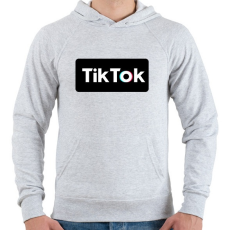 PRINTFASHION Tik Tok BOX - Férfi kapucnis pulóver - Sport szürke