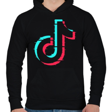 PRINTFASHION Tik-tok - Férfi kapucnis pulóver - Fekete