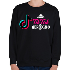 PRINTFASHION Tik Tok Hercegnő - Gyerek pulóver - Fekete gyerek póló