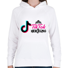 PRINTFASHION Tik Tok Hercegnő - Női kapucnis pulóver - Fehér női pulóver, kardigán