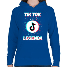 PRINTFASHION Tik Tok Legenda - Női kapucnis pulóver - Királykék