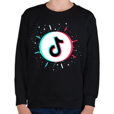 PRINTFASHION Tik Tok logo - Gyerek pulóver - Fekete gyerek póló