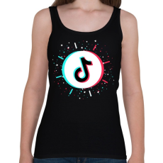 PRINTFASHION Tik Tok logo - Női atléta - Fekete