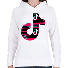 PRINTFASHION Tik Tok logo - Női kapucnis pulóver - Fehér